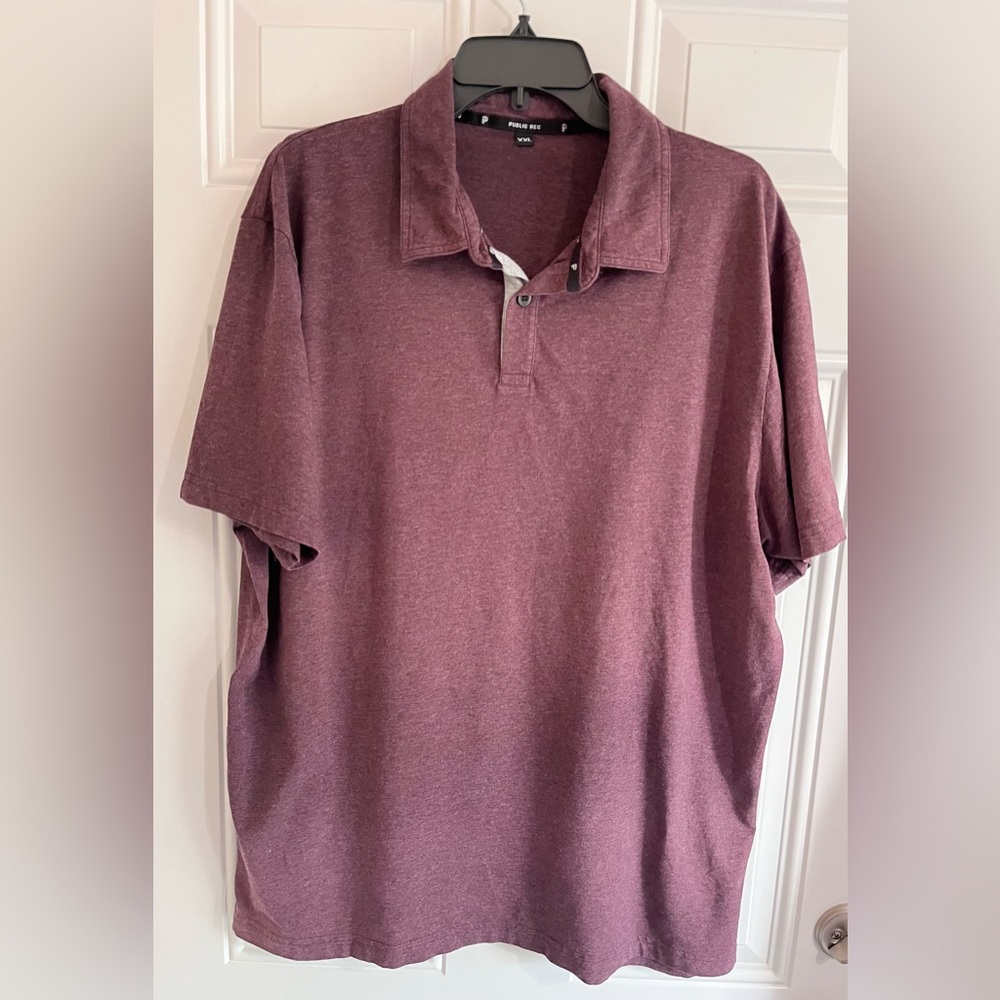 Public Rec Men's Polo Golf Shirt Short Sleeve Pima‎ Cotton Blend Maroon XXL